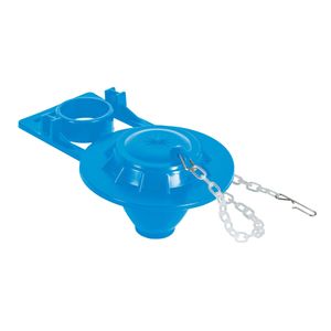 SAPO DE 2' DE PVC PARA WC, AZUL, CON CADENA PLASTICA, FOSET