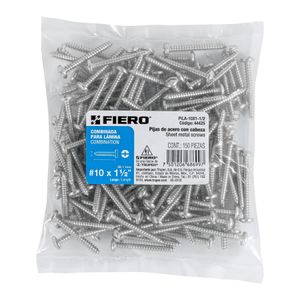 BOLSA CON 150 PIJAS PARA LAMINA, #10 X 1-1/2', FIERO