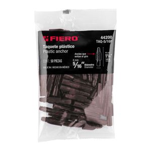 BOLSA CON 50 TAQUETES DE PLASTICO 5/16', FIERO