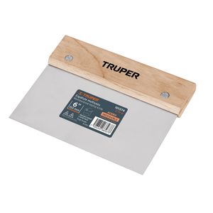 ESPATULA RECTANGULAR 6' X 3' ACERO INOXIDABLE, MANGO MADERA